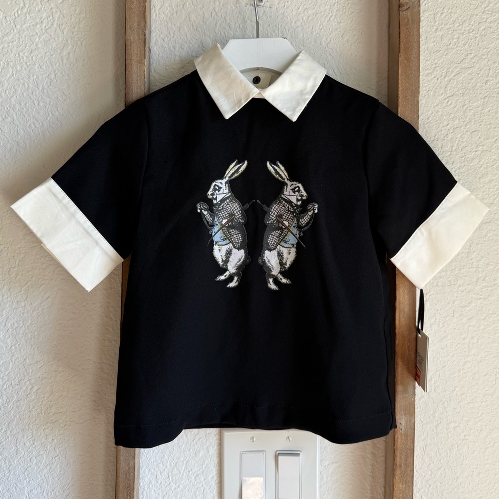 Victoria Beckham rabbit collard top girls sz: XS NWT